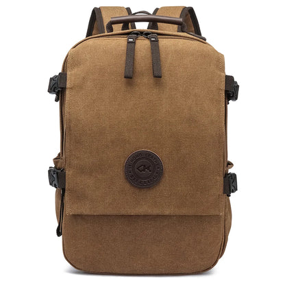 Durable Vintage Custom logo Canvas Laptop Backpack Bag Men Women Rucksack Bookbags School Backpack