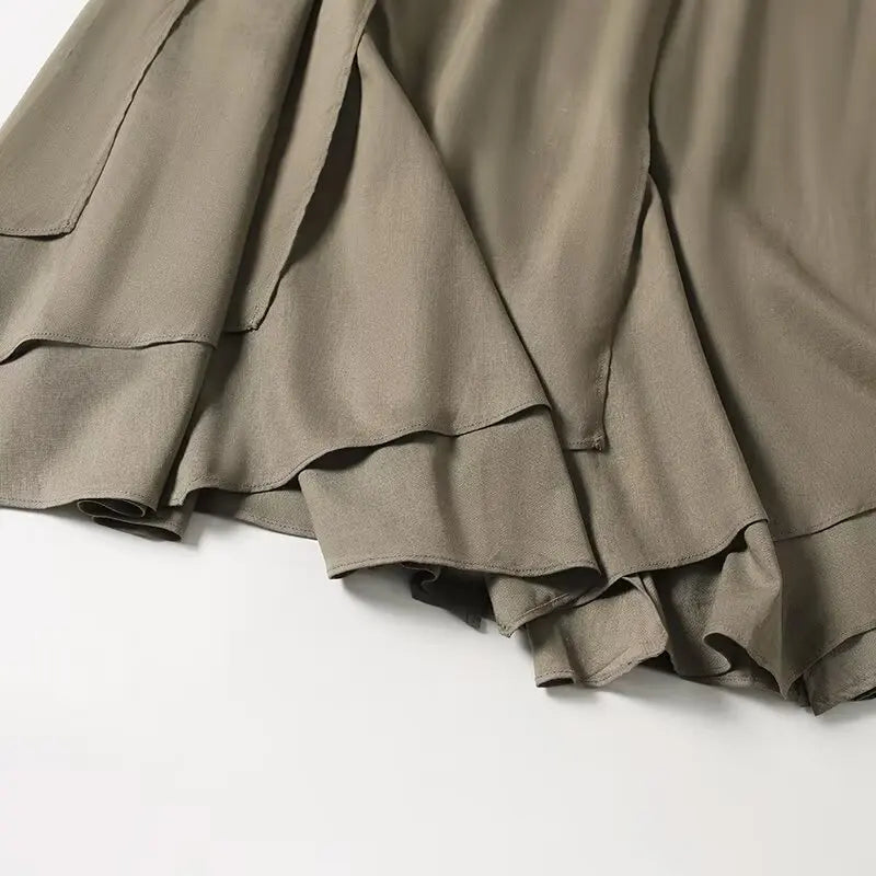 KAR&OT ZA Women's Clothing 2025 Summer New Style Drape Irregular Skirt Half-length Skirt 5226588
