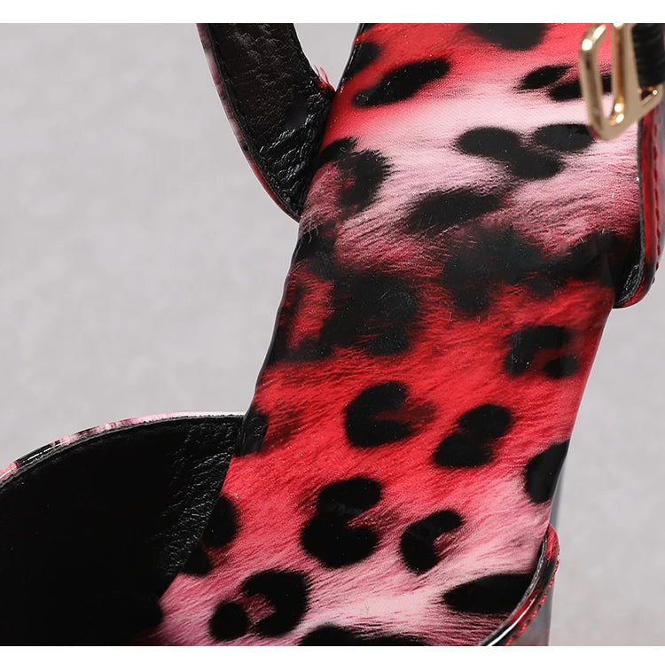 shoes for women 2026 Fashion Women Pumps Retro Thin Heels Sandals Leopard Spring Platform Dress Party Wedding Basic Shoes Woman