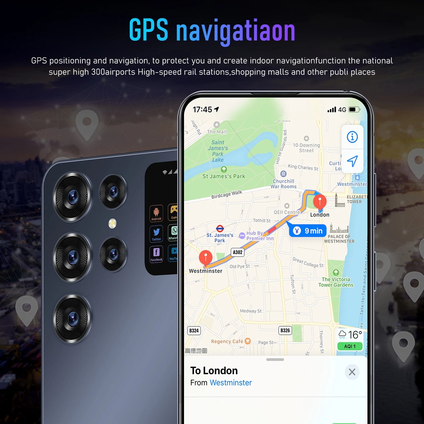 Original S26 5G Smartphone HD 7\" 4K Screen 16G+1T 7000mAh Battery 108MP Dual SIM Face Unlock 48MP Rear LTE/CDMA Cellular Mobile