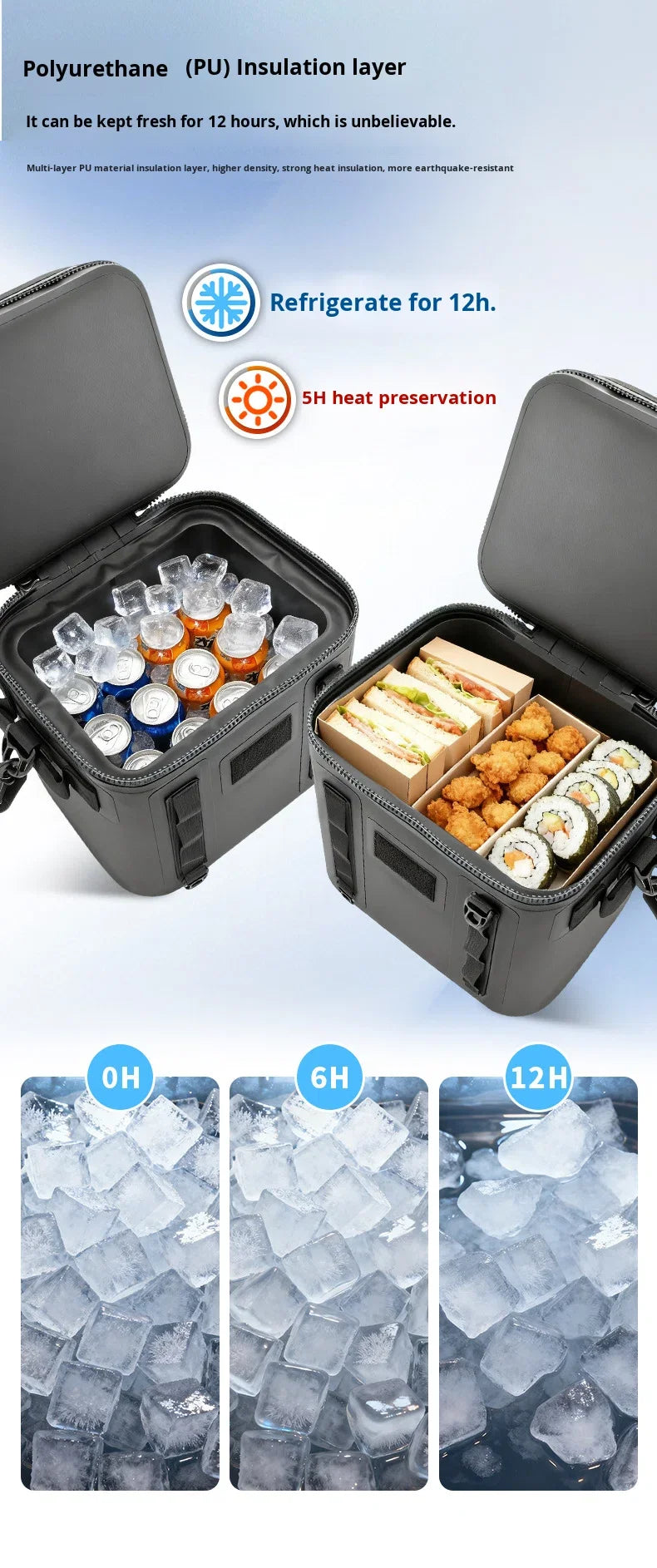 Cross-Border Portable TPU Insulated 17L Waterproof Backpack Camping Outdoor Picnic Ice Bag Fishing Fresh-Keeping Quick Cooling