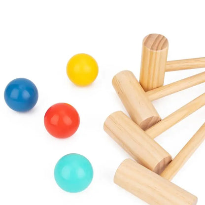2026 New Kids Wooden Toys Croquet Outdoor Games Toys for Children