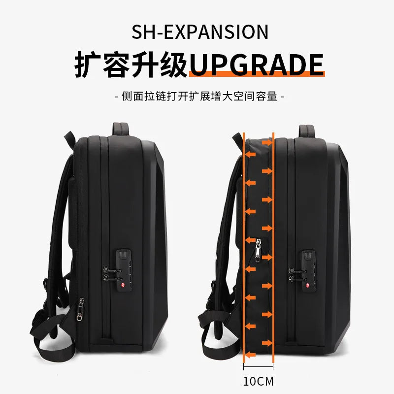 Hard Shell Custom Logo Laptop Backpack Large Capacity Durable Men's Business Anti-Theft Bag Backpack USB Waterproof Oxford Bag