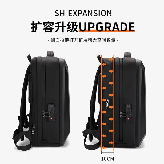 Hard Shell Custom Logo Laptop Backpack Large Capacity Durable Men's Business Anti-Theft Bag Backpack USB Waterproof Oxford Bag
