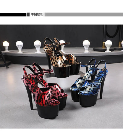 shoes for women 2026 Fashion Women Pumps Retro Thin Heels Sandals Leopard Spring Platform Dress Party Wedding Basic Shoes Woman