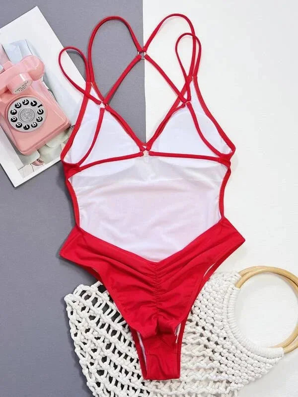 Custom logo for Women's Clothing, New Sexy Hollowed Out Backless Beautiful One-piece Swimsuit, Sexy Foreign Trade Bikini Bikini