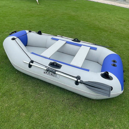 2.3M 3 Person Inflatable Fishing Boat 7.5ft Rowing Kayak Canoe Air Floor With Free Accessories Dinghy