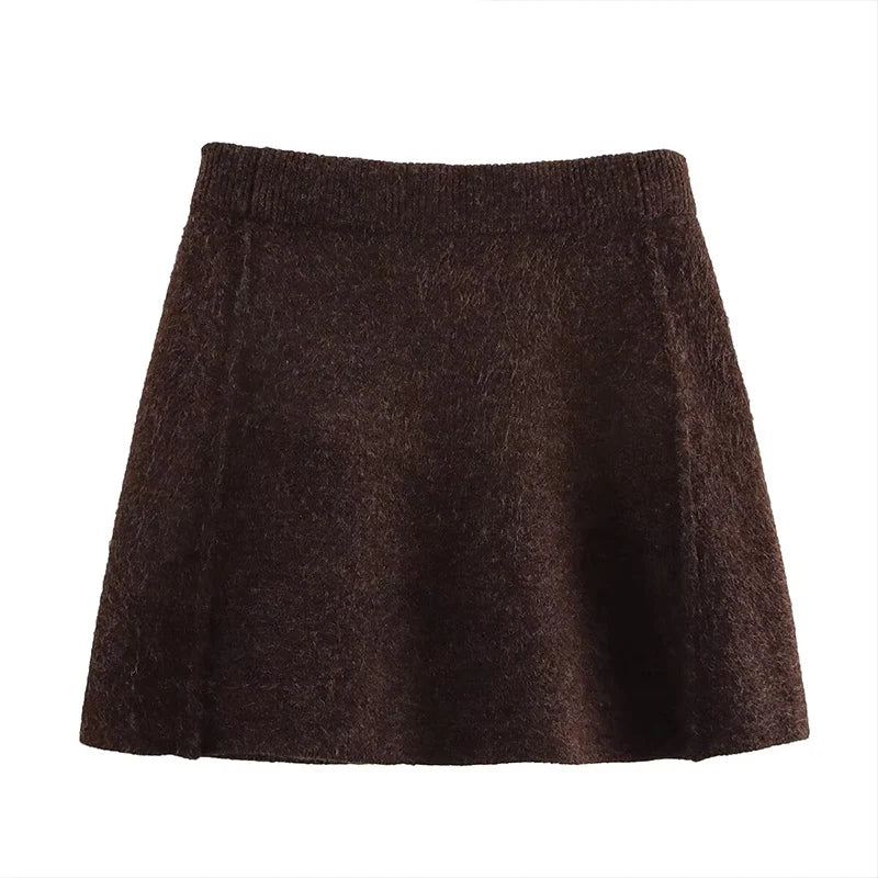 ZATRHMBM Spring and Summer Skirt 2026 New Fashion Side Seam Mini Skirt Retro Casual High Waist Sexy Elegant Women's Skirt