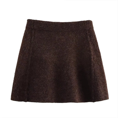 ZATRHMBM Spring and Summer Skirt 2026 New Fashion Side Seam Mini Skirt Retro Casual High Waist Sexy Elegant Women's Skirt