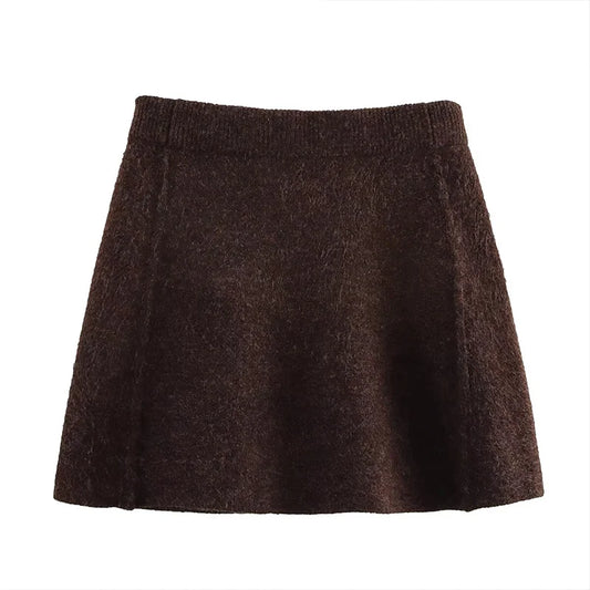 ZATRHMBM Spring and Summer Skirt 2026 New Fashion Side Seam Mini Skirt Retro Casual High Waist Sexy Elegant Women's Skirt