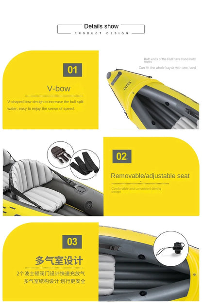 Quality Thickened Portable Large Outdoor Travel Camping Fishing Boat Steamboat Speedboat Travel 1-2  Inflatable Rubber Boat