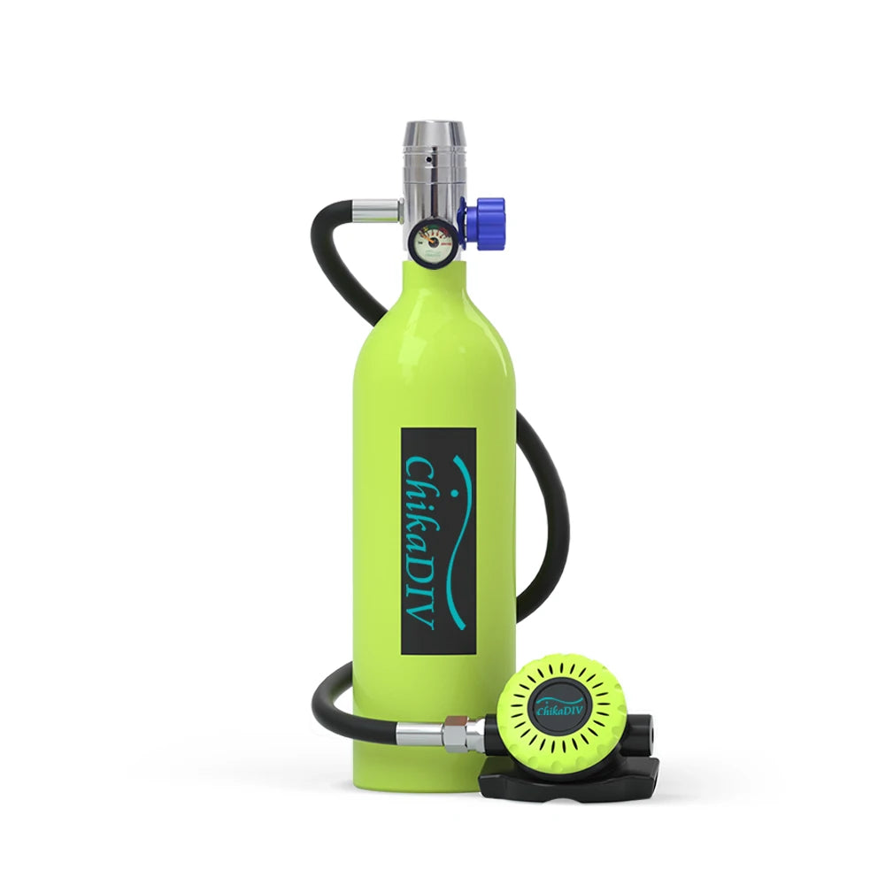 ChikaDiv 1L Mini Scuba Tank Scuba Diving Tank With Regulator Diving Equipment