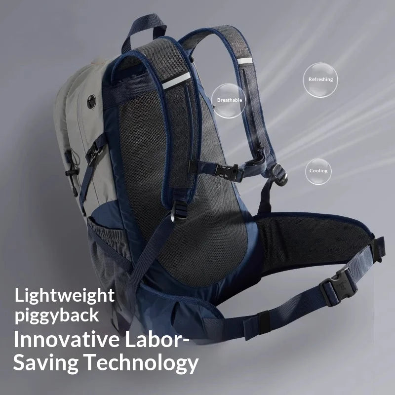 2025 Hot New Double Backpack Men's Women's Outdoor Hiking Travel Lightweight 36-55L Oxford Cloth Waterproof Air Cushion Strap