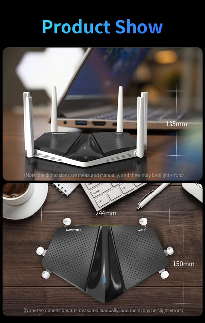 3000Mbps WiFi6 Router with 16 Devices Compatibility WPS Enabled Mesh Wi-Fi System Power Routers