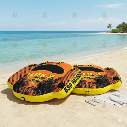 NOVA Flier PVC Inflatable Water Ski Tubes  2-3 Person Towable Inflatable Boats for Water Sports, Rental & Water Ski Recreation