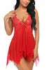 Sexy Erotic Lingerie Front Closure Babydoll Nightdress Thong Set Attractive Sleepwear Night Dress Robe Sexy Lingerie for Women