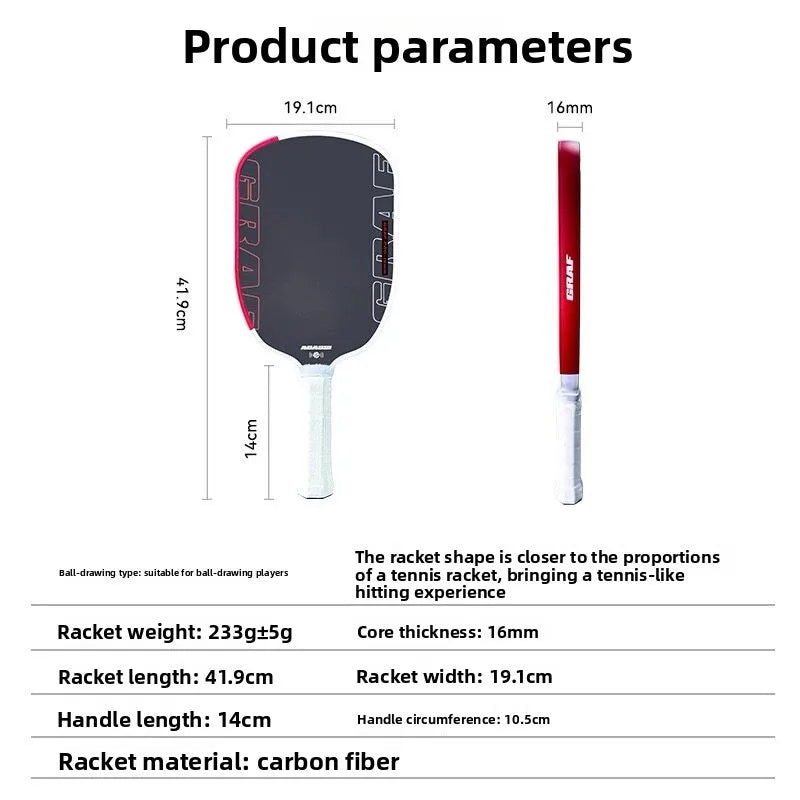 TFP Agasi Pro Shape EVA Foam 16mm Thickness GEN4 Core Sweet Spot Thermoformed Toray T700 Carbon Fiber Pickleball Paddle