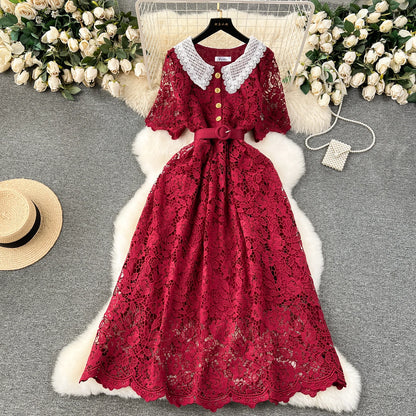 Summer French New Sweet Slim Fit Mid Length Women's Dress