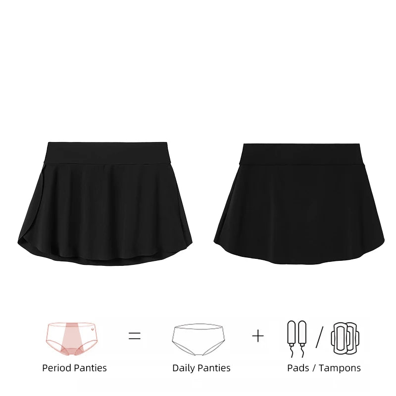 Factory 4 Layers Period Swimming Skirts Bikini Summer Beach Wear Dress Swim Bottom Menstrual Panties for Women