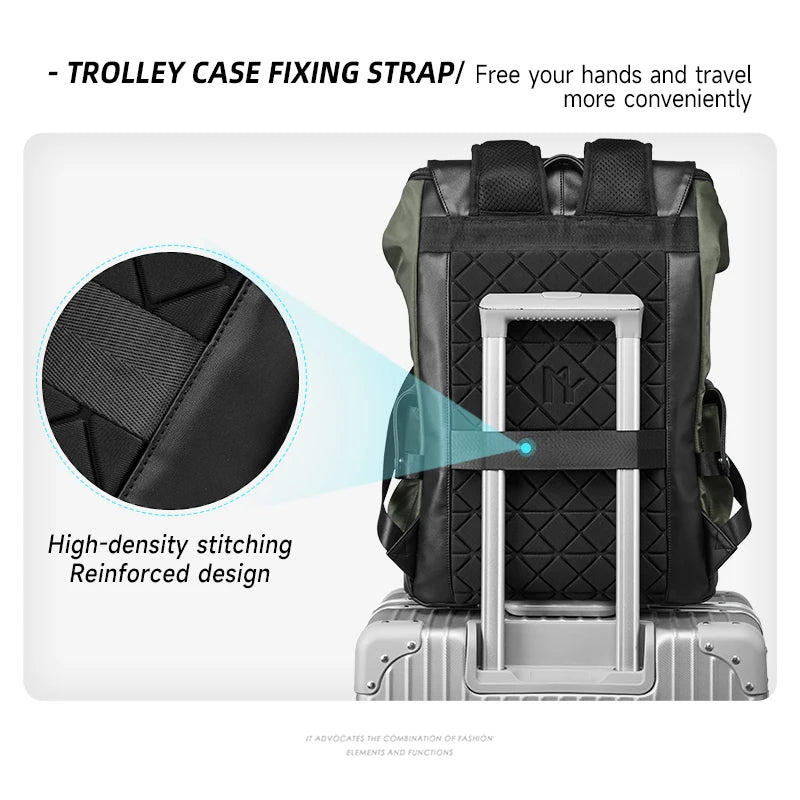 MOYYI Smart 15.6 Inch Laptop Backpacks Large Capacity Oxford Backpacks for Men Outdoor Travel Zipper Men's Backpack