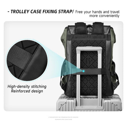 MOYYI Smart 15.6 Inch Laptop Backpacks Large Capacity Oxford Backpacks for Men Outdoor Travel Zipper Men's Backpack