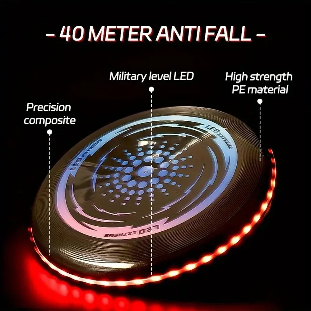 LED Light up Flying Disc for Outdoor Sports & Beach Fun W/ 42 LEDs for Night Time Play & Comfortable Grip for Outdoor Games