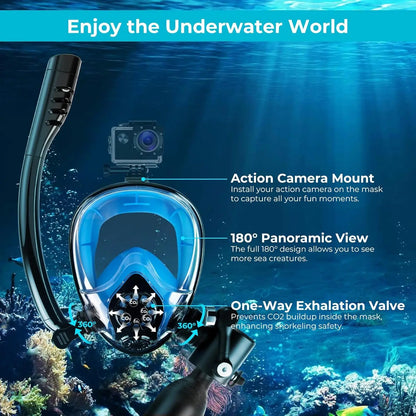 GOYOJO 0.5L Mini Scuba Tank Full-Face Snorkel Mask Combo High Aluminium 5-8 Min Diving Underwater Breathing Oxygen Air Supply