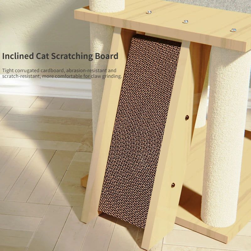 Cat Tree Multi-Level Tower Cat Scratching Post Kitten Toy Cozy Condo Climb Furniture Climbing Tower Toy Cat Products