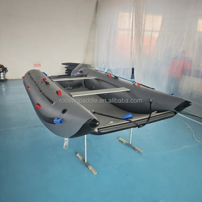 Factory Direct Cheap Price Inflatable Catamaran Dinghy 330-430cm Air Floor Foldable Mini Cat Boat for Fishing Diving