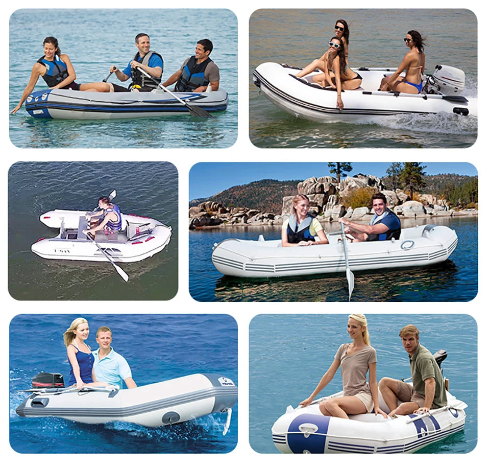 1 Person 175 Cm Rowing Inflatable PVC Fishing Boat Kayak Canoe Raft Dinghy Hovercraft Air Deck Bottom With Free Accessories