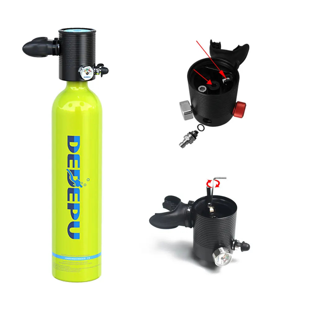 DEDEPU Mini Diving Air Tank Easy Breath 10 Minutes Equipment Kit with Smooth Breathing