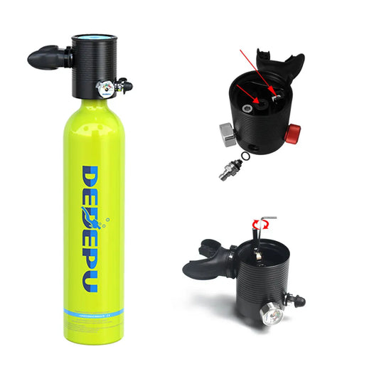 DEDEPU Mini Diving Air Tank Easy Breath 10 Minutes Equipment Kit with Smooth Breathing