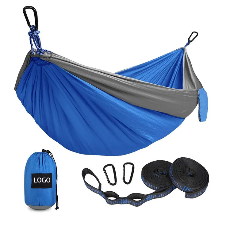 High Quality Nylon Camping Hiking Backpacking Travel Single & Double Parachute Camping Hammock 200kg Weight Capacity All Seasons