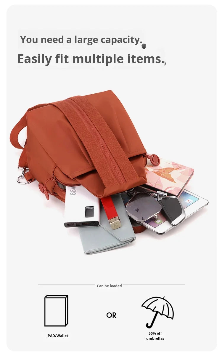 Mini Waterproof Anti-theft Women's Chest Bag 2025 New Simple Versatile Fashion Oxford Cloth Casual Small Mini Women's Backpack