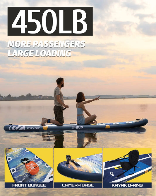 11ft 6in extra Wide  Easy to Carry  Inflatable Paddleboard  USA  Warehouse Drop Ship  sup Water Play Surfing