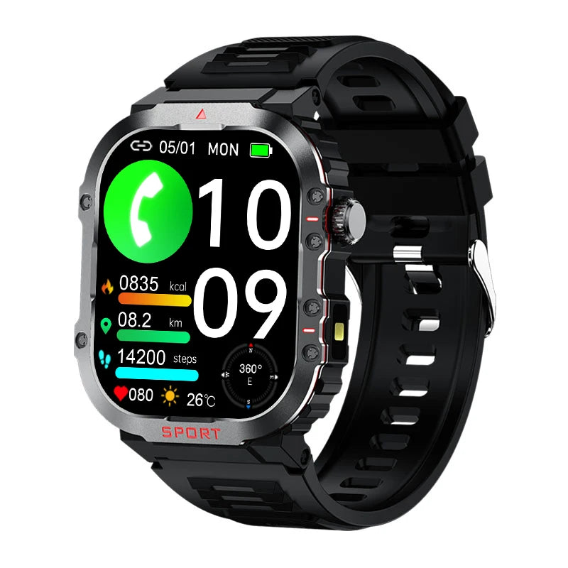 G45 Unisex Smart Watch Outdoor 420mAh 3 ATM Waterproof Sleep Tracker AMOLED Display 11-30 Days Battery Life BT Call Compass