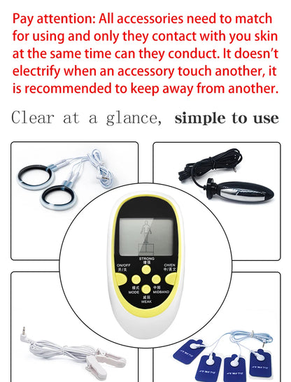 E-Stim Bdsm Toys Electro Stimulator Anal Shock Electro Sex Nipple Clamps Penis Ring Taser Electric Pad Sex Toys With Current