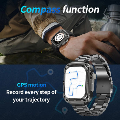 LIGE BWZ85Max 3 Straps GPS Track Smart Watch for Men NFC Gesture Control Fitness Tracker Voice Assistant Answer Call SmartWatch