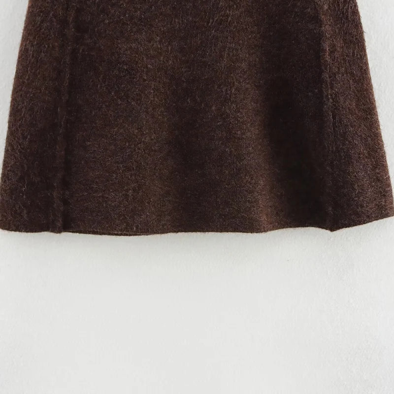 ZATRHMBM Spring and Summer Skirt 2026 New Fashion Side Seam Mini Skirt Retro Casual High Waist Sexy Elegant Women's Skirt