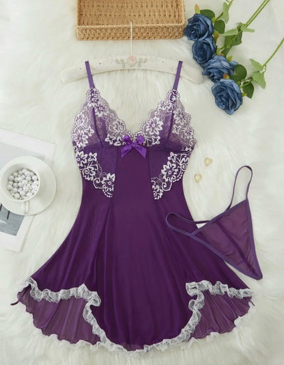 High Quality Comfortable Nightgown Sexy Hot Intimate Lingerie for Women Comfortable Skin-Friendly Lace Decoration ODM
