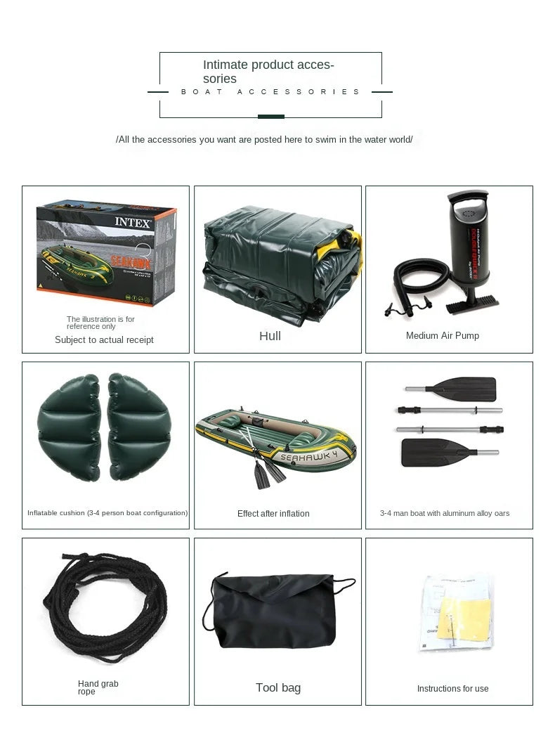 Quality Thickened Portable Large Outdoor Travel Camping Fishing Boat Steamboat Speedboat Travel 1-2  Inflatable Rubber Boat