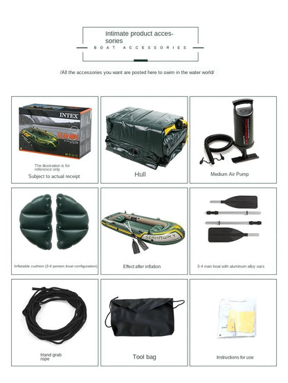 Quality Thickened Portable Large Outdoor Travel Camping Fishing Boat Steamboat Speedboat Travel 1-2  Inflatable Rubber Boat