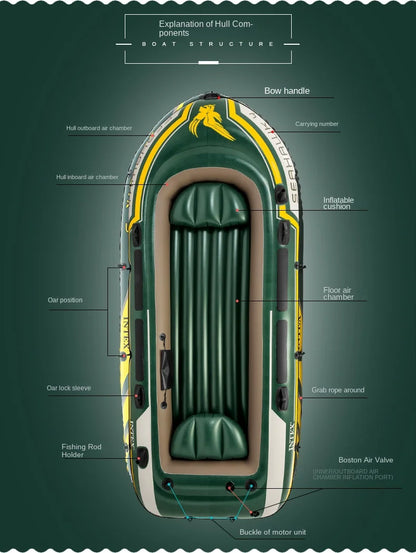 Quality Thickened Portable Large Outdoor Travel Camping Fishing Boat Steamboat Speedboat Travel 1-2  Inflatable Rubber Boat