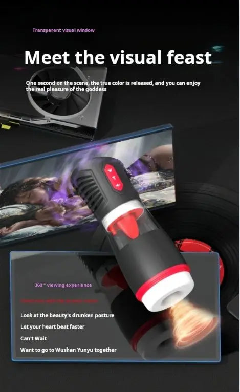 New type of electric masturbation cup for licking the tongue and sucking, automatic silicone suction cup for men, adult products