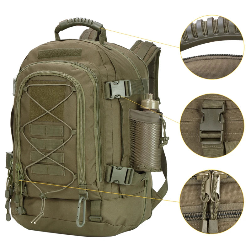 Expandable Tactical Backpack  Climbing Waterproof Large Travel Camo Backpack Outdoor