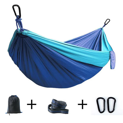 High Quality Nylon Camping Hiking Backpacking Travel Single & Double Parachute Camping Hammock 200kg Weight Capacity All Seasons
