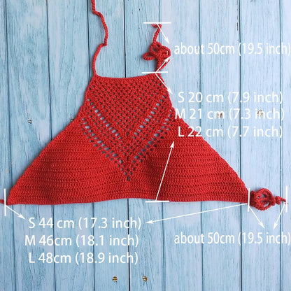 Women Sexy Bikini Tops High Neck Hollow Out Halter Swimwear Crochet Separate Swimsuit Bikini Bra Hot Sale