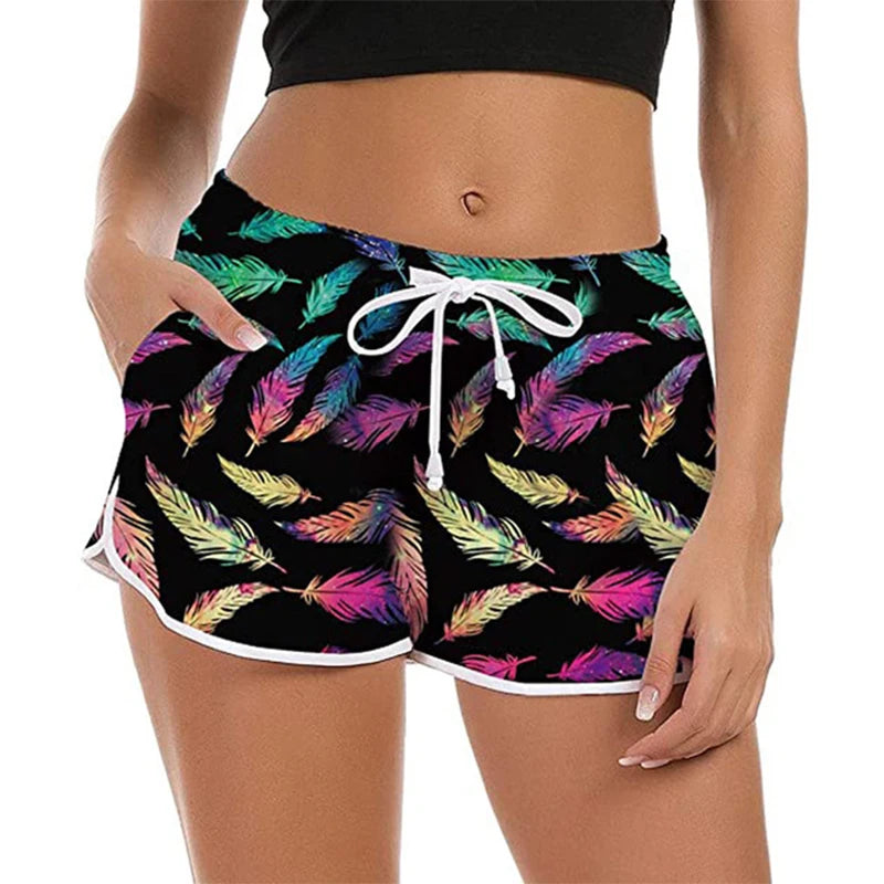Woman Swim Shorts Women Summer Beach Gym Shorts Mujer Sexy Sport Loose Surf Swimwear Athletic Running Board Short Pant Quick Dry