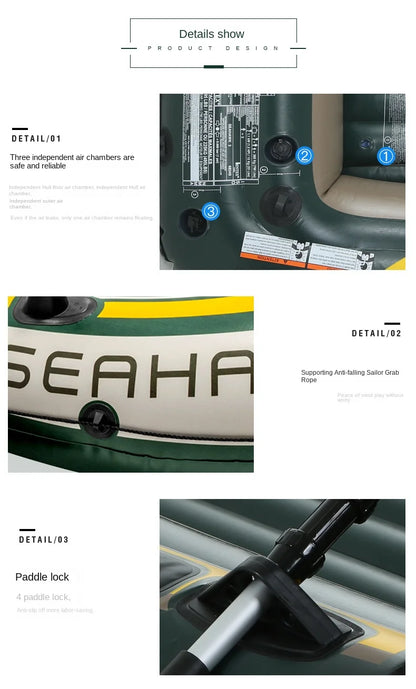 Quality Thickened Portable Large Outdoor Travel Camping Fishing Boat Steamboat Speedboat Travel 1-2  Inflatable Rubber Boat