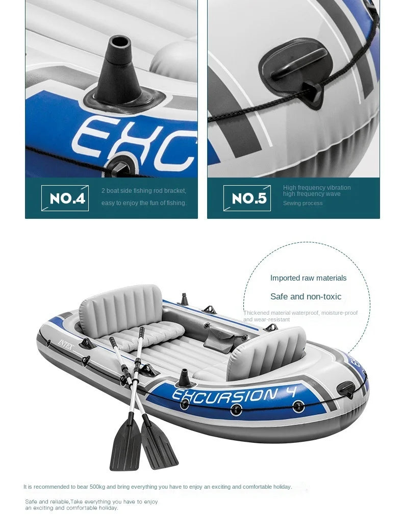 Quality Thickened Portable Large Outdoor Travel Camping Fishing Boat Steamboat Speedboat Travel 1-2  Inflatable Rubber Boat